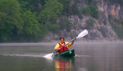 a man in kayak ready to race back Downriver Canoe Company Shenandoah Valley River